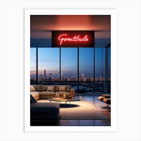 A Beautifully Calligraphed Sign Expressing Gratitude Hovering Gracefully Under Soft Led Lights Pla (1) Art Print