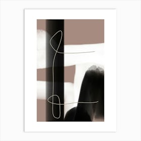 Black color and curvy lines.USA Art Print