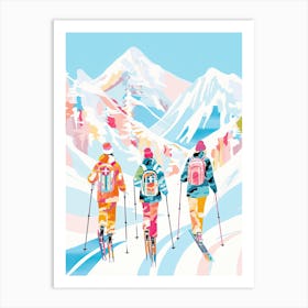 Les 3 Vallees   France, Ski Resort Illustration 0 Art Print