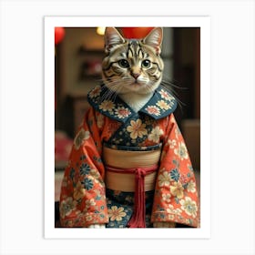 Kimono Cat 1 Art Print