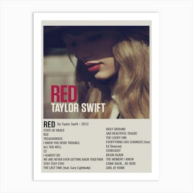 Taylor Swift Red By Taylor Swift 2012 Poster Art Print