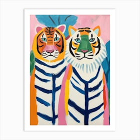 Colourful Kids Animal Art Bengal Tiger 1 Art Print