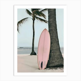 Pink Surfboard On The Beach 2 Art Print