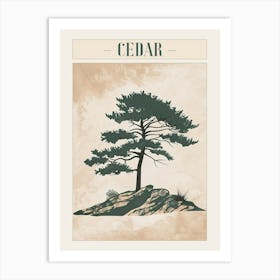 Cedar Tree Minimal Japandi Illustration 1 Poster Art Print