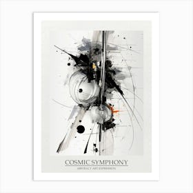 Cosmic Symphony Abstract Black And White 2 Poster Art Print