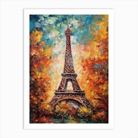 Eiffel Tower Paris France Vincent Van Gogh Style 10 Art Print