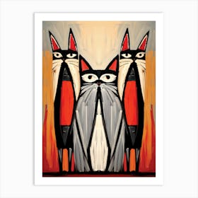 Three Cats Art Print