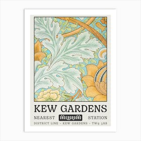 William Morris Kew Gardens Light Blue Art Print