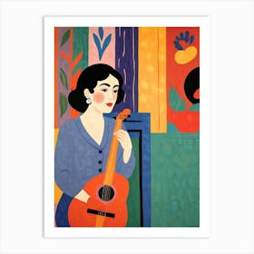 Woman With A Guitar Art Print