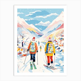 Niseko   Hokkaido Japan, Ski Resort Illustration 3 Art Print