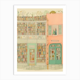 Positano The Book Nook Pastel Colours 1 Art Print