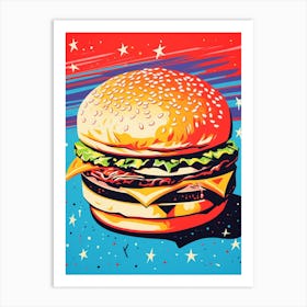 Retro Hamburger Colour Pop 2 Art Print