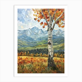 Birch Tree In Fall Art Print