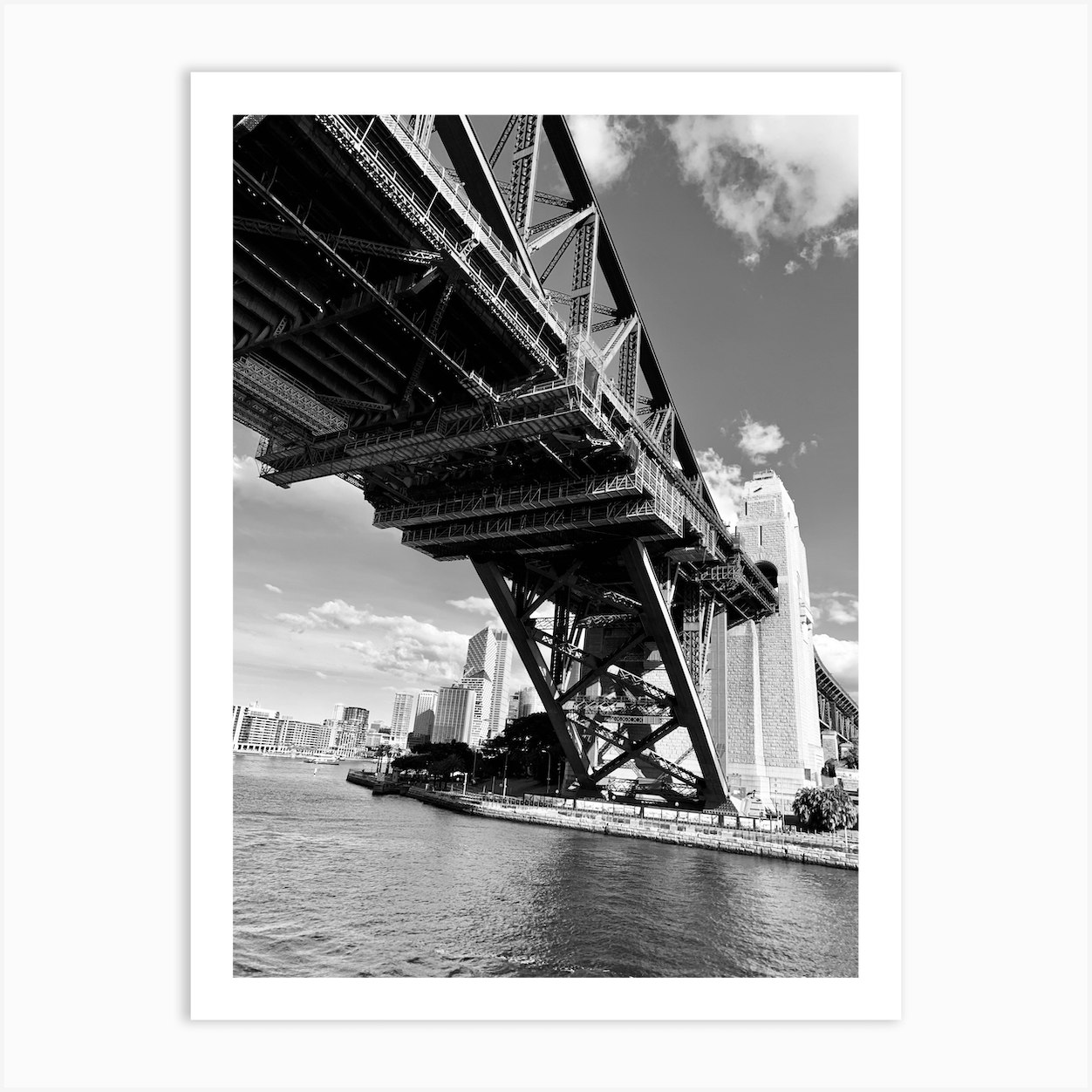 The Harbour Bridge B&w Framed Print