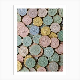 Pastel Rainbow Coins Art Print