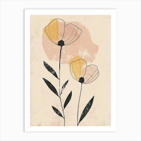 Thessaloniki Flower Market Boho Minimalist Style Art Print