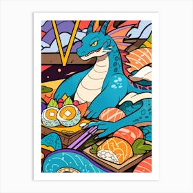 Dragon Sushi Art Print