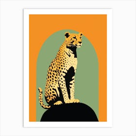 Leopard On A Rock 2 Art Print