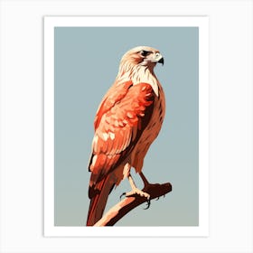 Minimalist Red Tailed Hawk 1 Illustration Art Print
