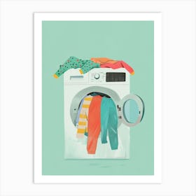 Illustration Of A Washing Machine Art Print