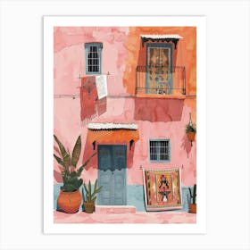 Pink House In Mexico Art Print