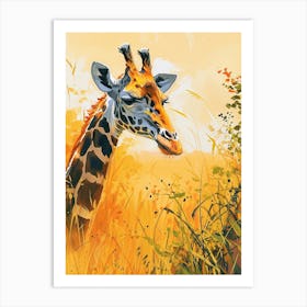Golden Giraffe In The Sun Art Print