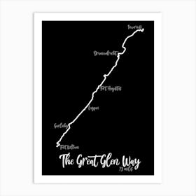 The Great Glen Way Route Print | Long Distance Walking Route Print | Scotland Print Art Print