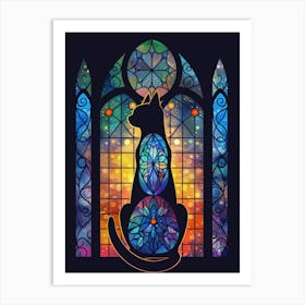 Cat In Stained Glass 4 Art Print