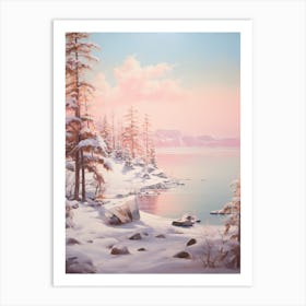 Dreamy Winter Painting Lake Tahoe Usa 3 Art Print