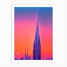 Burj Khalifa Sunset Dreamy Landscape 2 Art Print