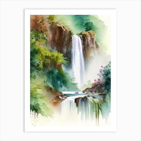 Anisakan Falls, Myanmar Water Colour  (1) Art Print