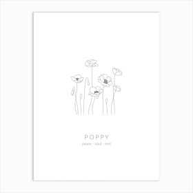 Poppy Birth Flower Art Print