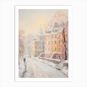 Dreamy Winter Painting Copenhagen Denmark 3 Art Print