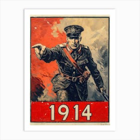 Aihrgdesign A Vintage Recruitment Poster From 1914 Featuring 4 Art Print