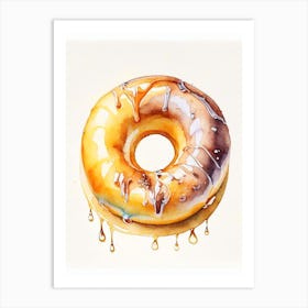 Glazed Donut Cute Neon 3 Art Print