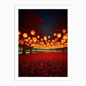 A Visual Representation Of An Autumn Themed Generative Light Decoration Celebrating Thanksgiving I (5) 1 Art Print