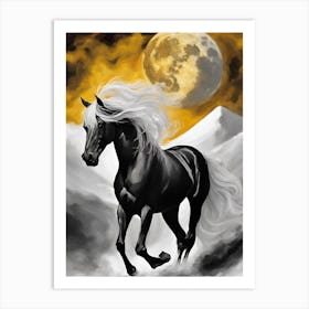 Horse In The Moonlight 8 Art Print