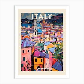 Genoa Italy 4 Fauvist Painting  Travel Poster Art Print