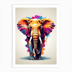 Colorful Elephant Vector Illustration Art Print