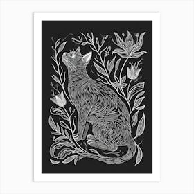 Balinese Cat Minimalist Illustration 2 Art Print