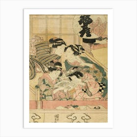 Young Women In A Theater Balcony By Utagawa Kunisada Art Print