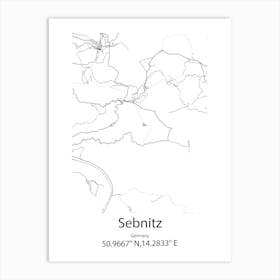 Sebnitz,Germany Minimalist Map Art Print