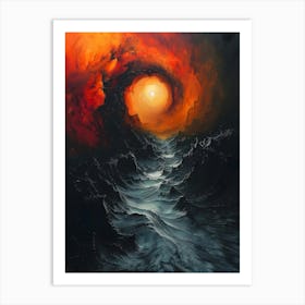 Ocean Bichromatic, Surrealism, Impressionism Art Print