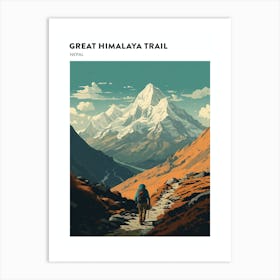 Great Himalaya Trail Nepal 2 Hiking Trail Landscape Poster Art Print