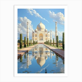 Mughal Majesty: Taj Mahal's Skyline Presence Art Print
