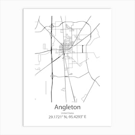 Angleton,United States Minimalist Map Art Print