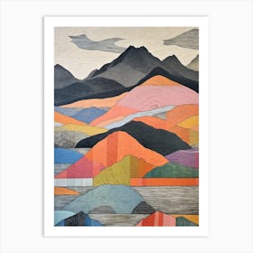 Ben Vorlich Scotland 2 Colourful Mountain Illustration Art Print