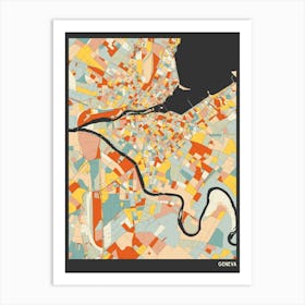 Geneva Switzerland Map Art Print