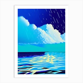Stormy Weather Waterscape Colourful Pop Art 1 Art Print