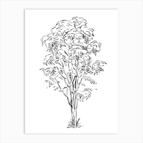 Tree Drawing Art Print